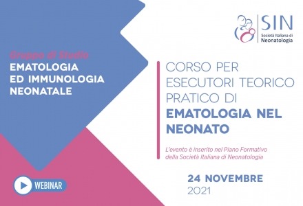 CORSO PER  ESECUTORI TEORICO  PRATICO DI  EMATOLOGIA NEL  NEONATO